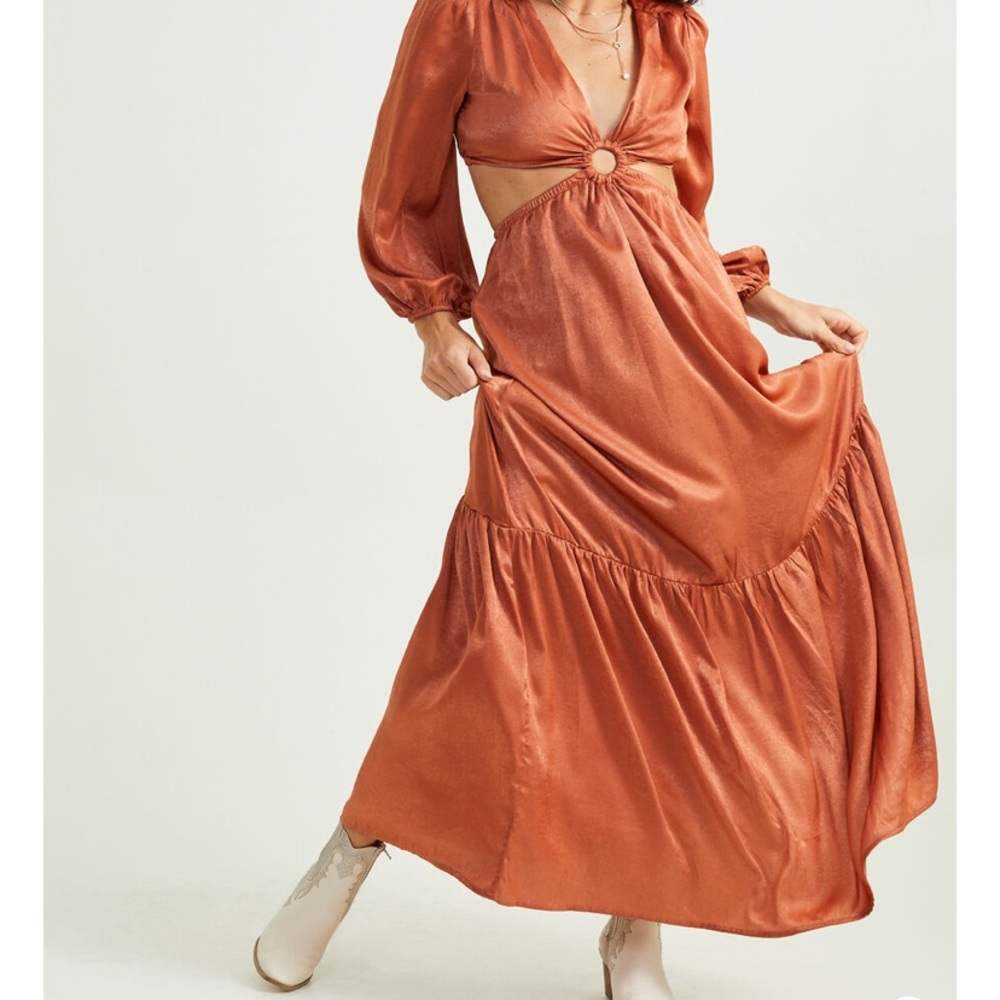 Silky Cutout Maxi Dress